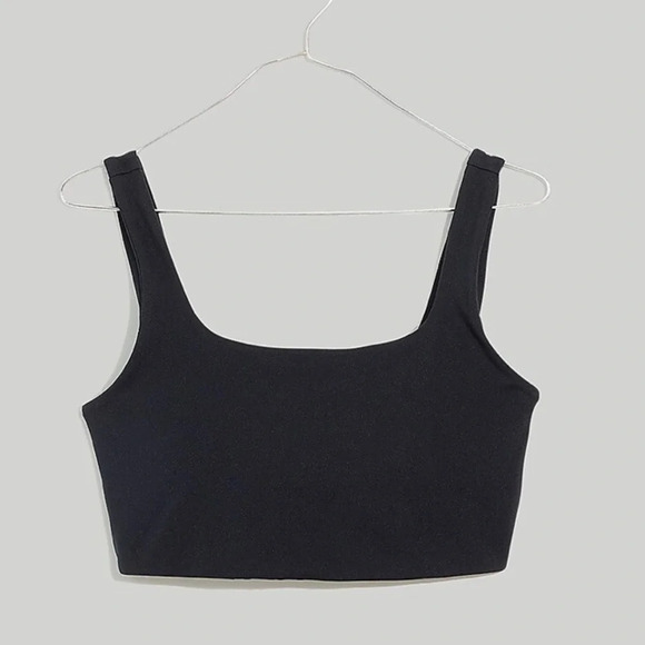 NWOT Madewell MWL Flex Square Neck Sports Bra Black ND875 - Picture 2 of 8